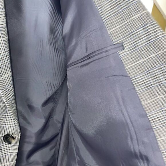 Stafford essentials mens 44R black & white button plaid blazer - Picture 10 of 13